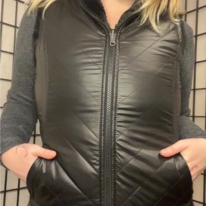 Black fur reversible vest